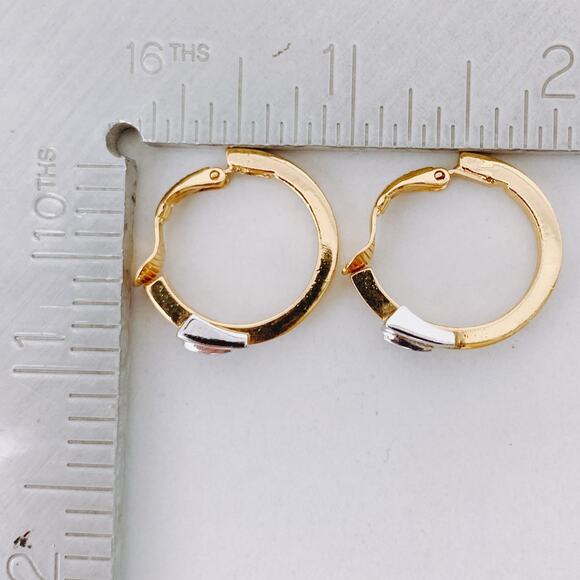 VTG Signed Trifari Gold Tone Hoop Earrings Clip On Mid Century 1960s Jewelry - Picture 7 of 11